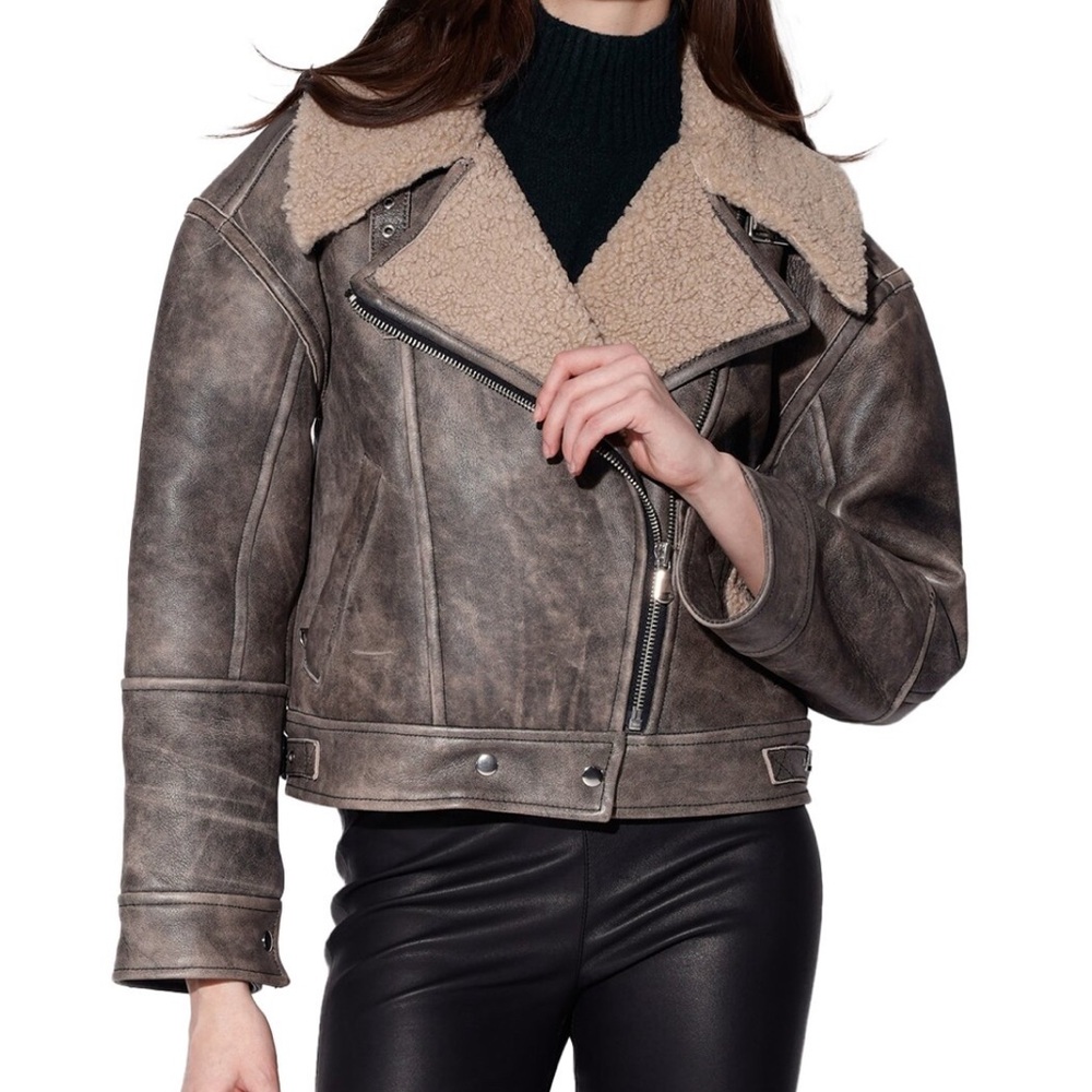 Walter Baker Women's Brown Ritchie Shearling Jacket